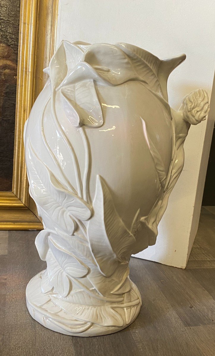 Italy Art Nouveau  - Vase En Porcelaine La Femme Aux Arômes - -photo-2