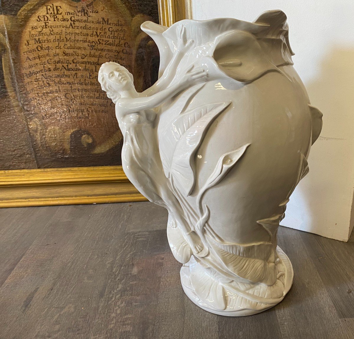 Italy Art Nouveau  - Vase En Porcelaine La Femme Aux Arômes - -photo-4