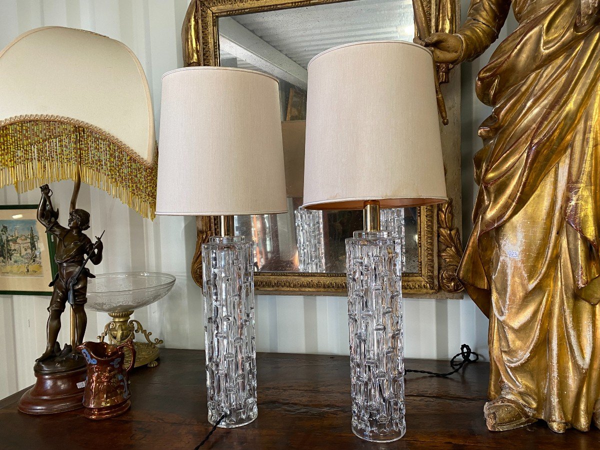 Pair Of Murano Crystal Lamps-photo-7