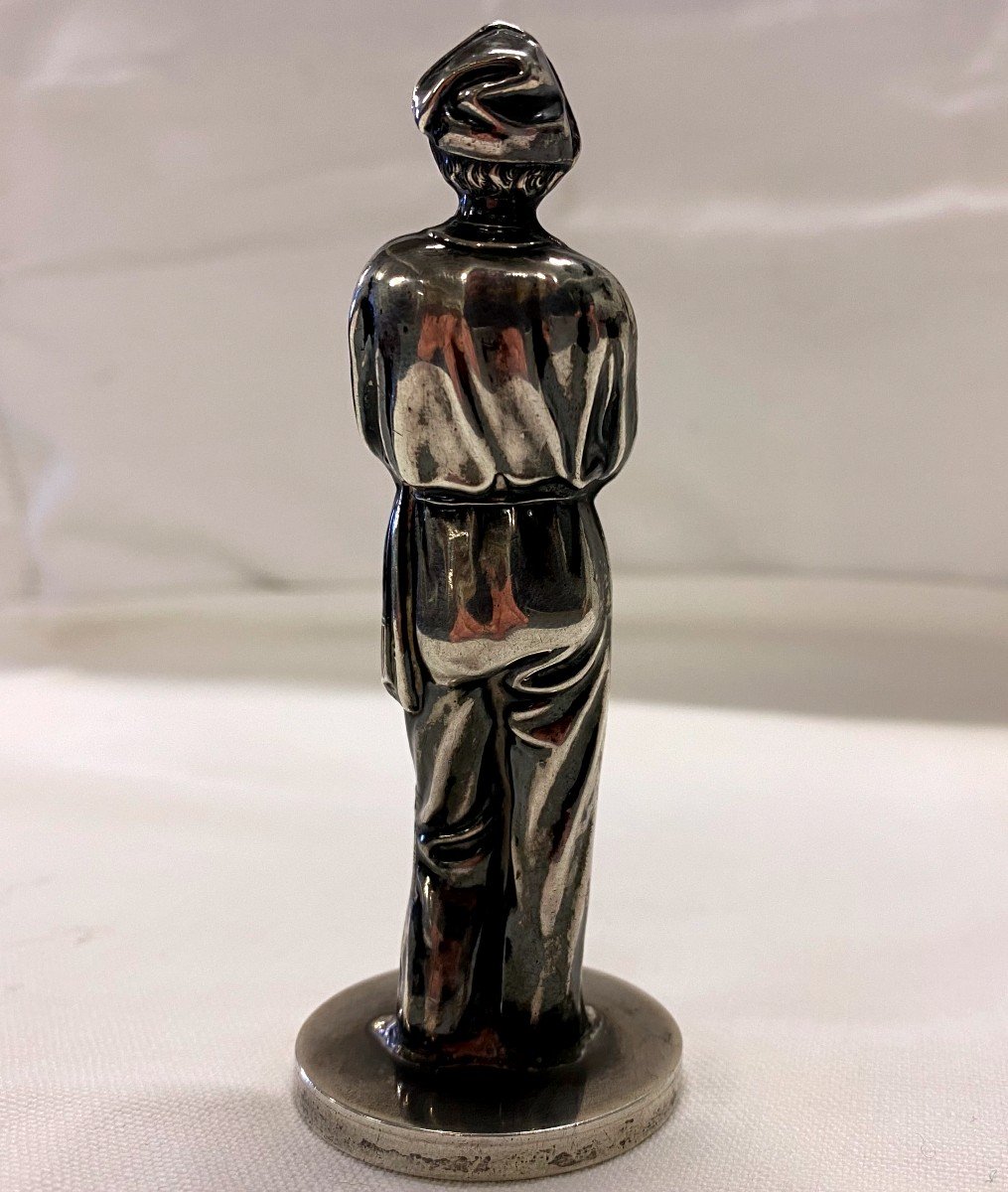 Marine Character In Sterling Silver - Early 20th Century-photo-4