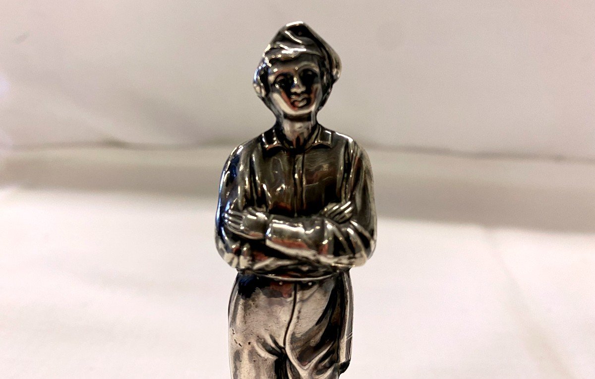 Marine Character In Sterling Silver - Early 20th Century