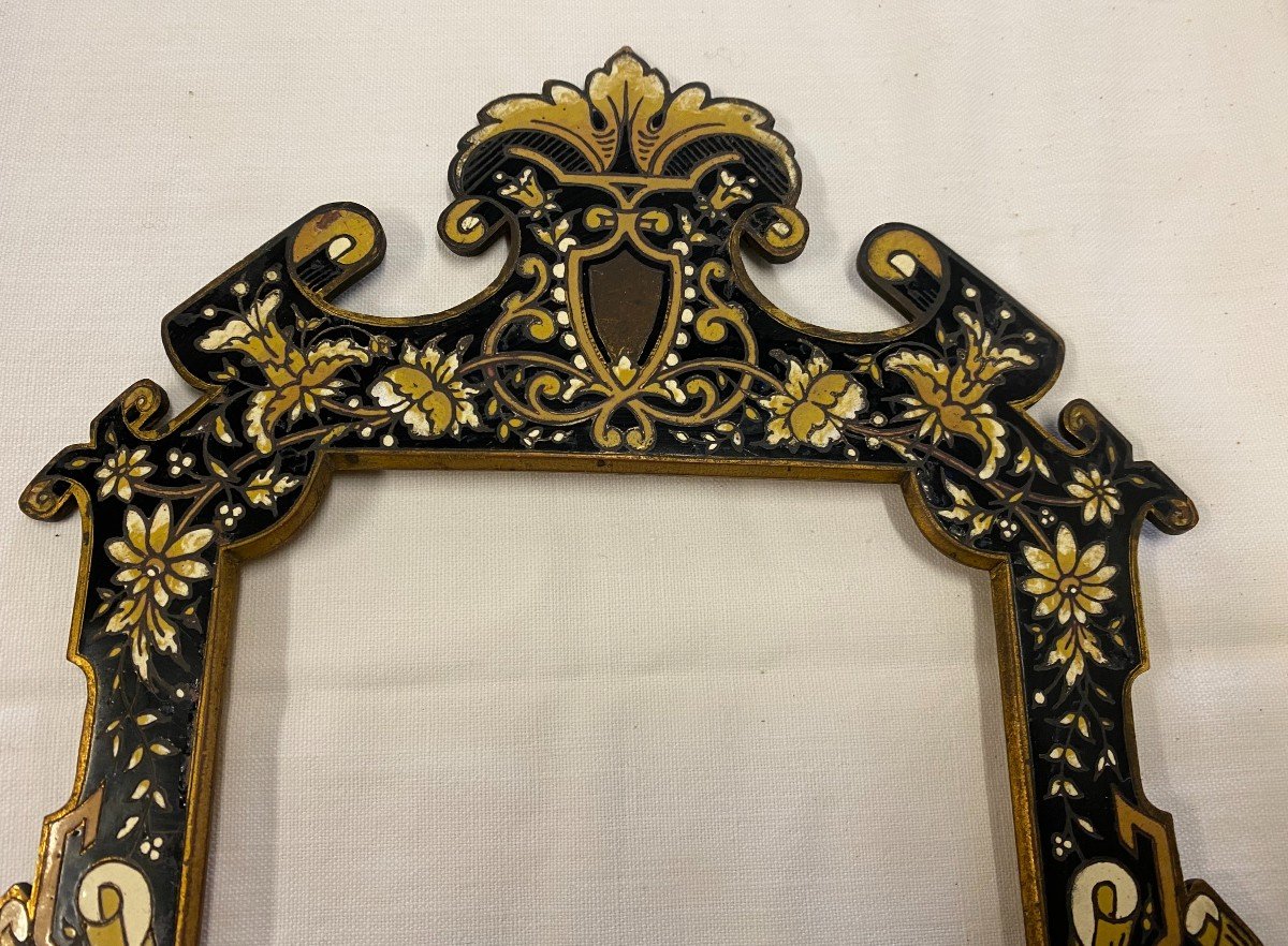 Napoleon III Enameled Cloisonne Frame In Bronze - 19th Century-photo-6