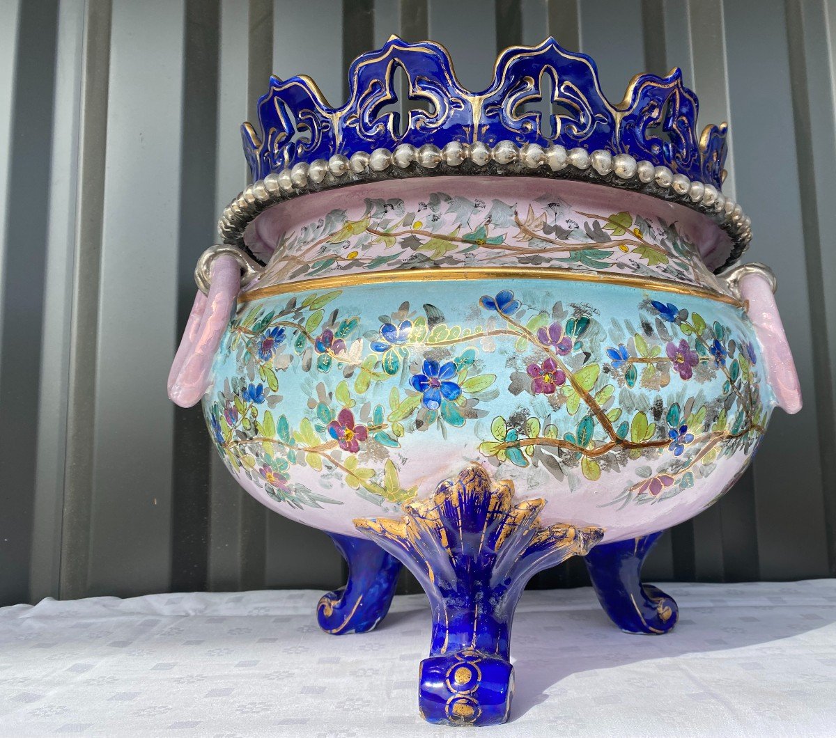 Cache Pot Planter In Angoulême Earthenware - 19th Century-photo-4