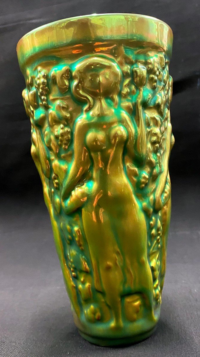 Zsolnay  (1829 - 1900) - Vase Irisé Art Déco -photo-3