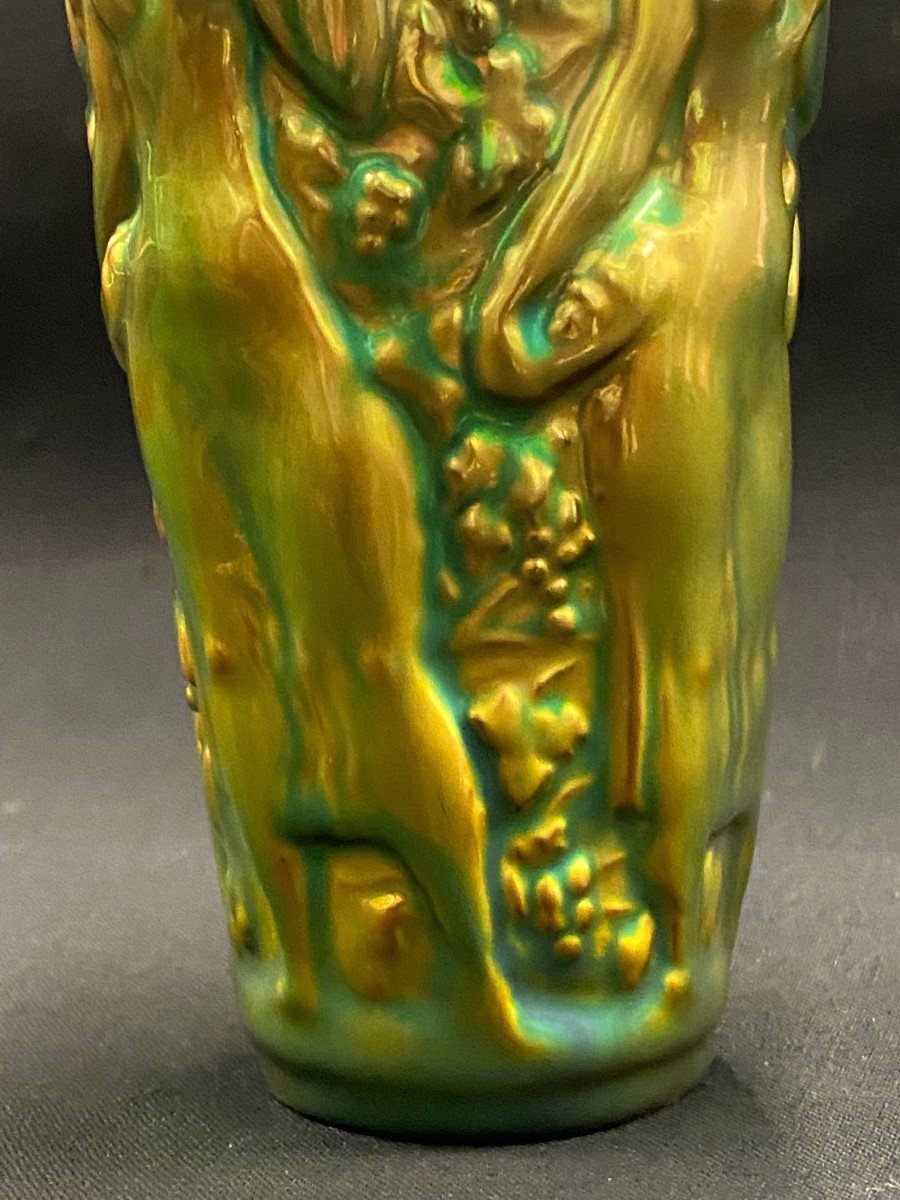 Zsolnay  (1829 - 1900) - Vase Irisé Art Déco -photo-7