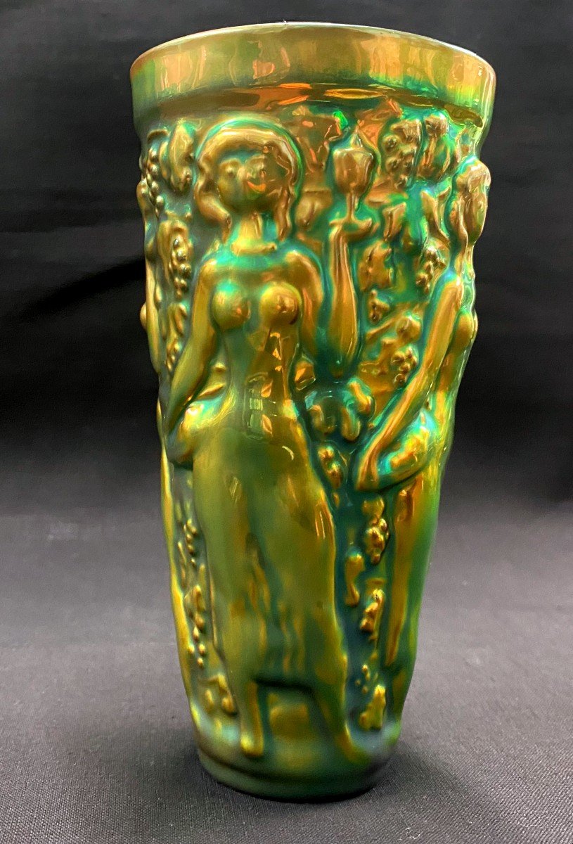 Zsolnay  (1829 - 1900) - Vase Irisé Art Déco 