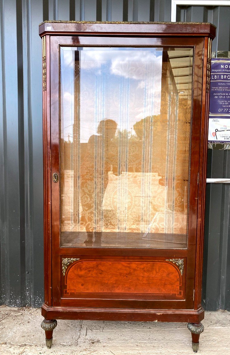 19th Century Mahogany Showcase Library - Louis XVI