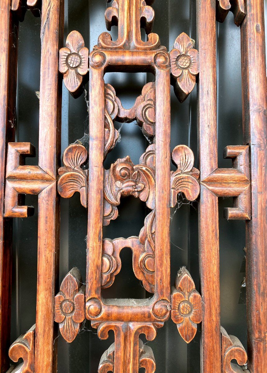 Portes Ou Séparations Chinoises  En Bois éxotique Sculptées 19 Ième-photo-3