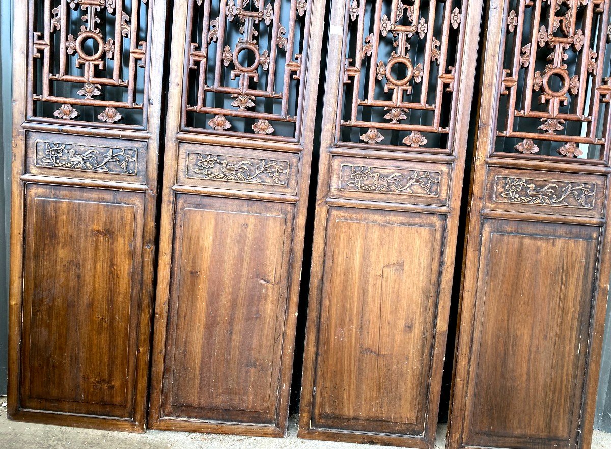 Portes Ou Séparations Chinoises  En Bois éxotique Sculptées 19 Ième-photo-4