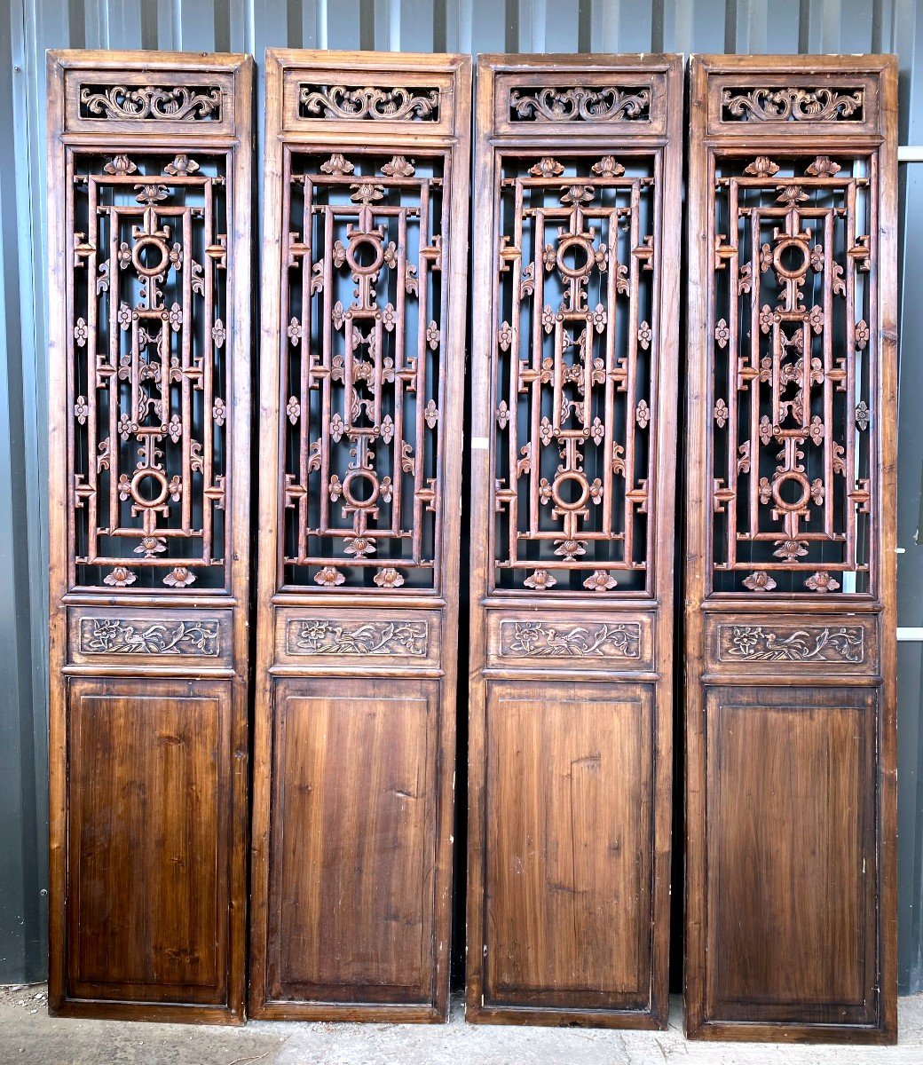 Portes Ou Séparations Chinoises  En Bois éxotique Sculptées 19 Ième