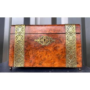 Tahan Paris - Napoleon III Box Thuja Burl And Inlay - 19th Century