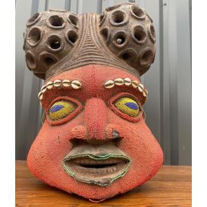 Grand Masque Perlé Bamiléké- Cameroun- Art Africain
