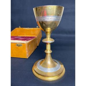 Silver Chalice In Its 19th Century Box