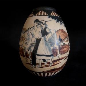 Vase En Grès De Ciboure - Art Déco - Pays Basque