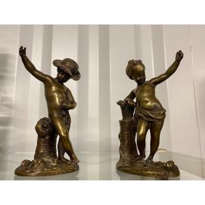 Romantic Bronze Pair - 19th