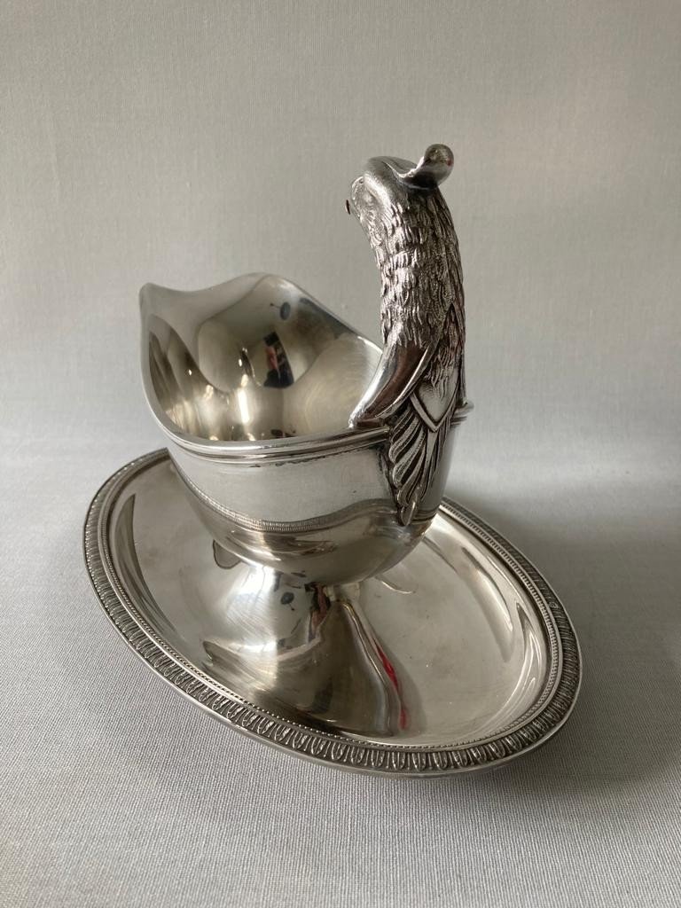 Saucière en métal argenté modèle Malmaison Style Empire-photo-4