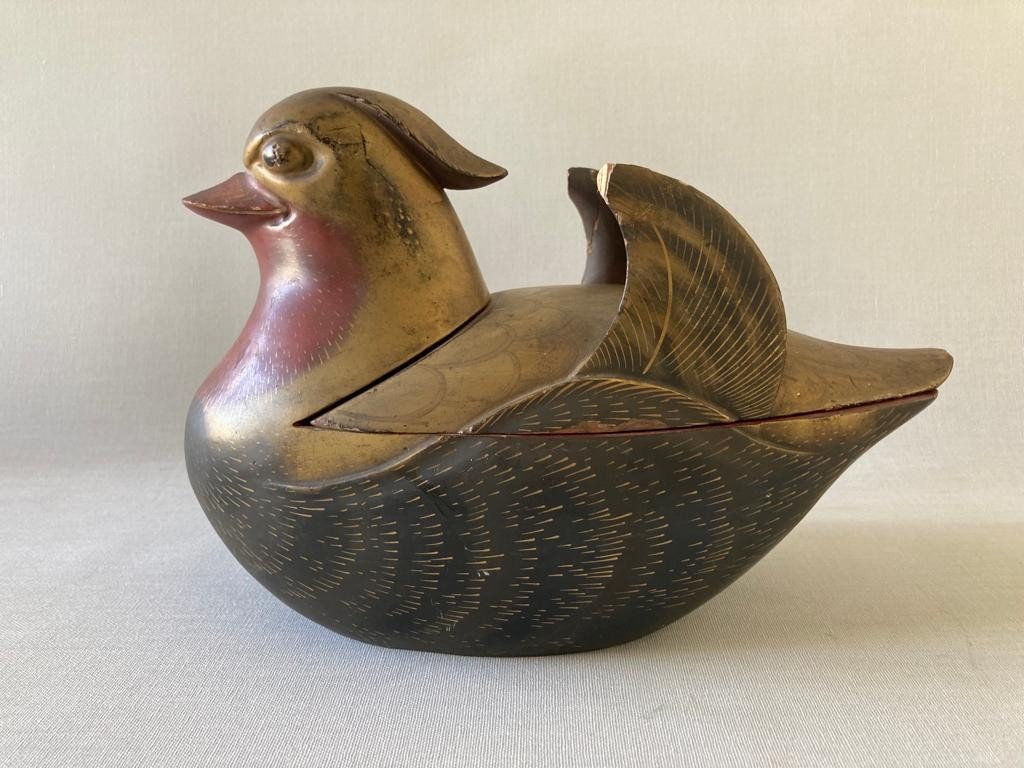 Canard Boîte à Encens Kogo Laque Du Japon Perio Edo-photo-3