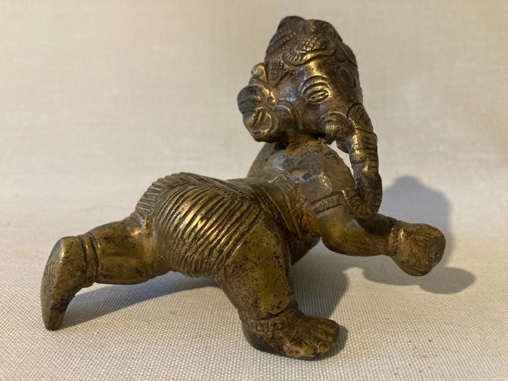 Inde Statuette Bronze Ganesh Dieu éléphant