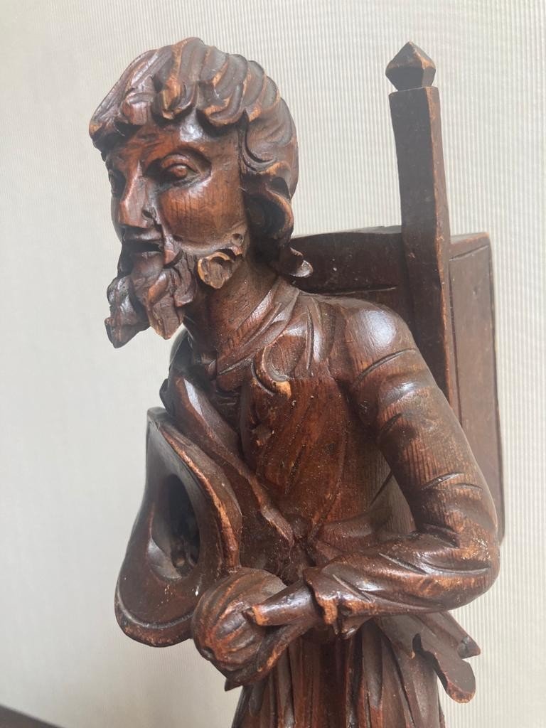 Statuette In Carved Wood The Peddler-photo-3