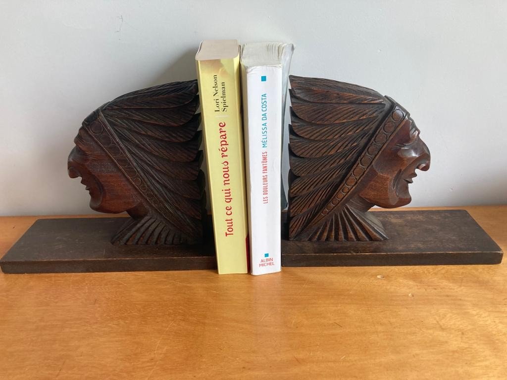 Serre-livres En Bois D'acacia Fait Main - Déco Bibliothèque Ou Bureau, Fabrication Thaïlandaise