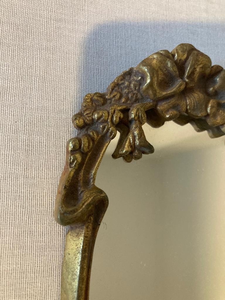 Miroir Face à Main Bronze Art Nouveau-photo-1
