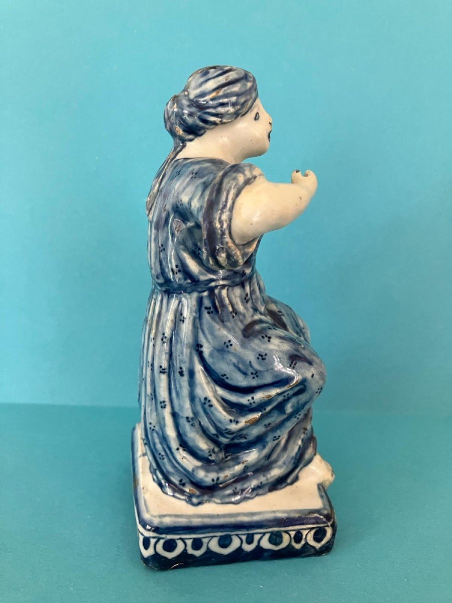 Delft Earthenware Statuette Woman With Turban 18th Century-photo-4