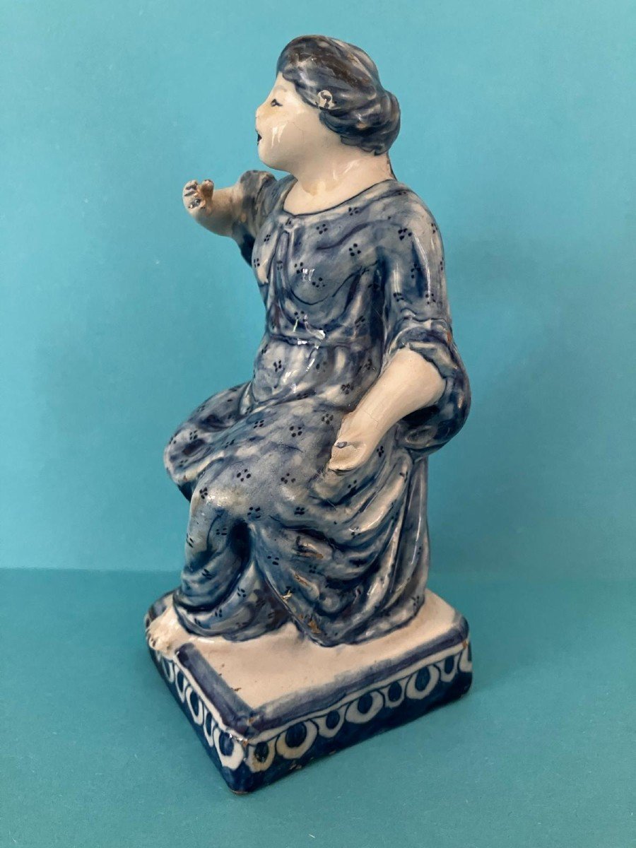 Statuette En Faïence De Delft Femme Au Turban XVIIIe