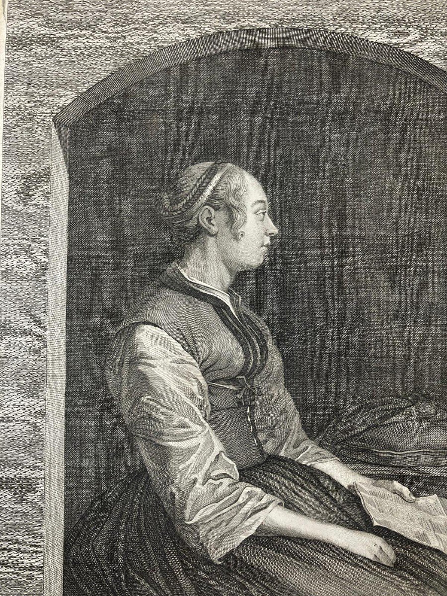 La Gazetière Hollandaise Gravure En Taille-douce-photo-2