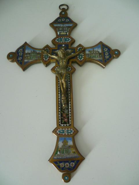 Micro Mosaic Crucifix From Rome Monuments Epoque Nineteenth Century