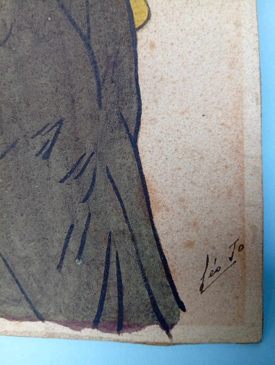 Jo Leo Ink And Watercolor Drawing-photo-4
