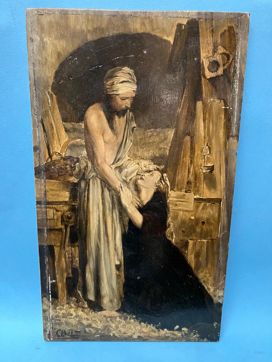 Painting Christ And Mary Magdalene Oil On Panel 
