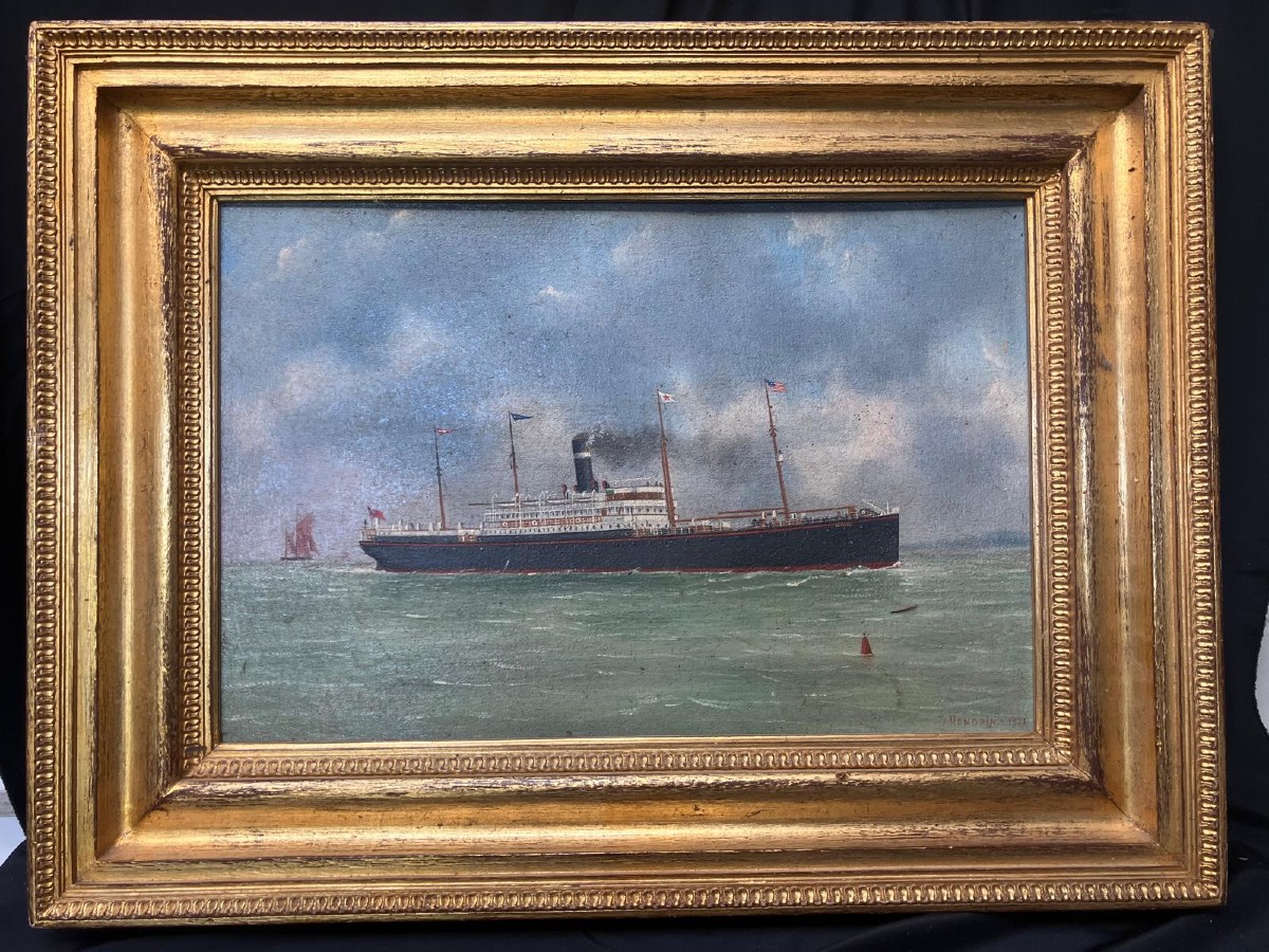 Steamer Painting By J. Hendrik 1931