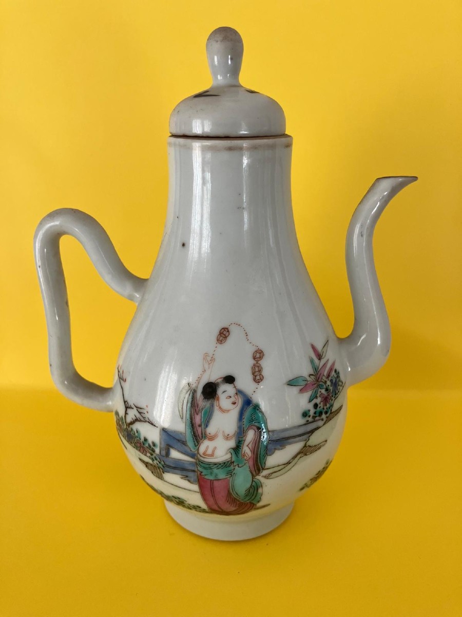 Verseuse en porcelaine Chine XIXe-photo-2