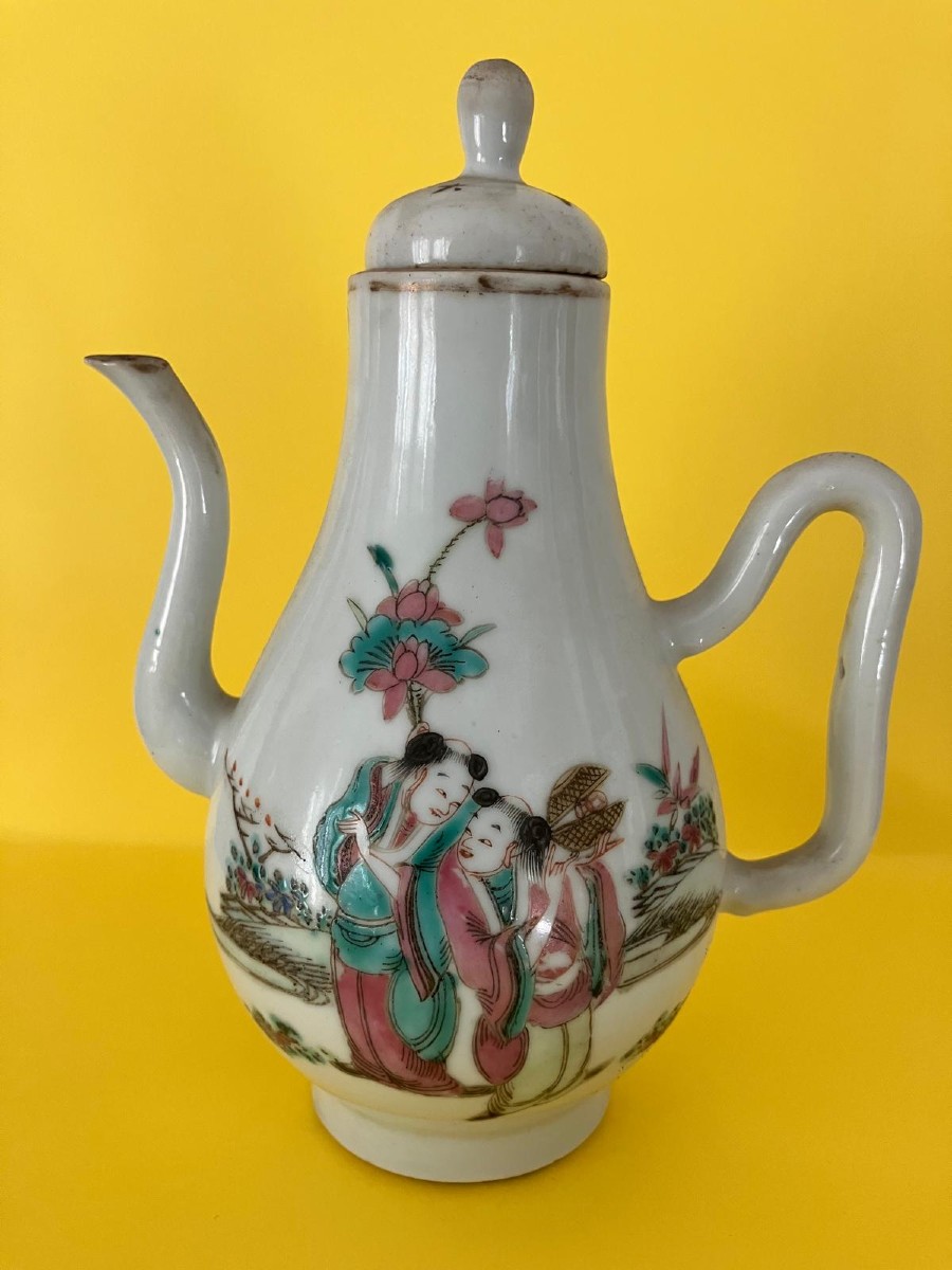 Verseuse en porcelaine Chine XIXe-photo-3