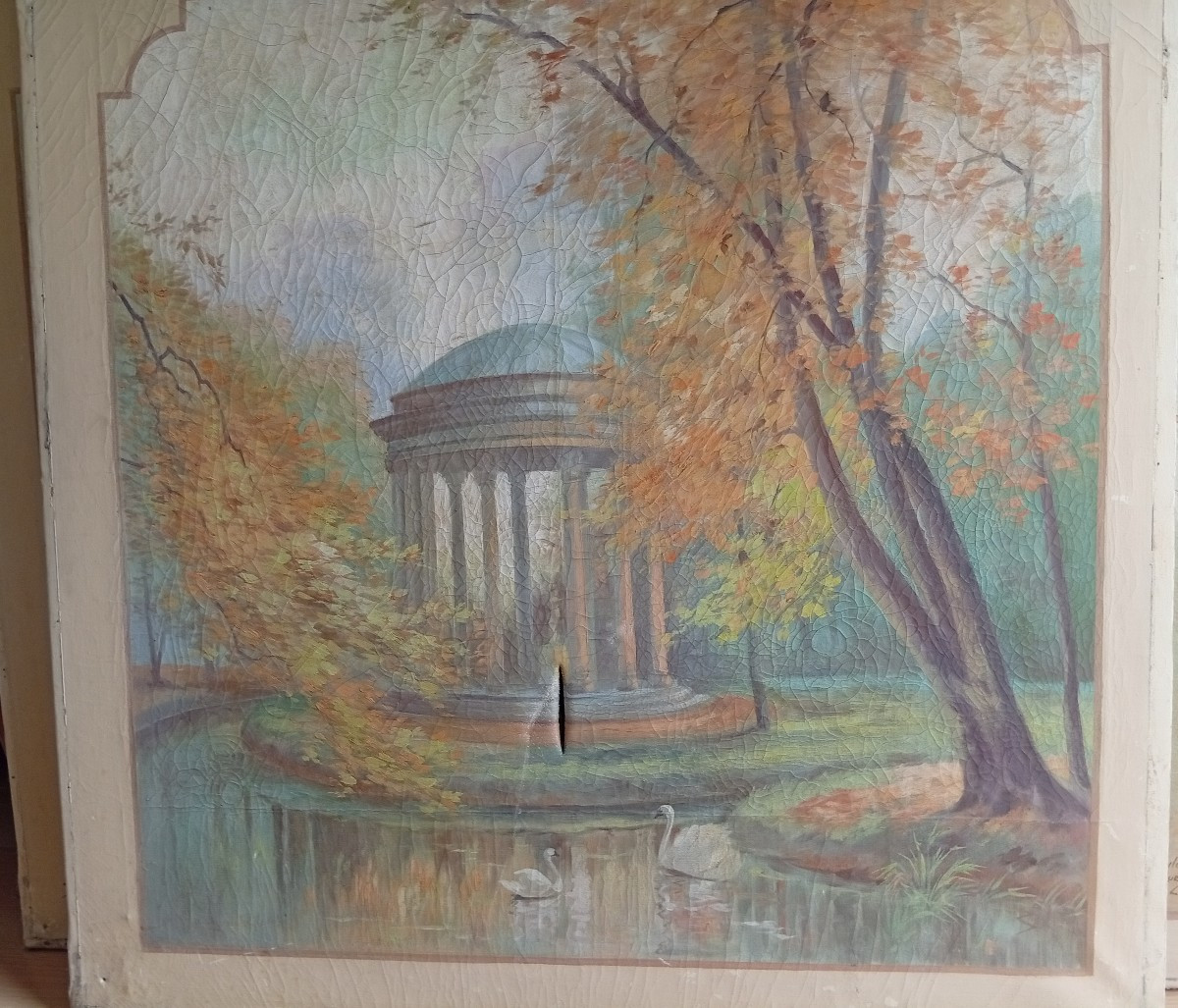Large Decorative Art Nouveau Paintings In The Mucha Style -photo-2