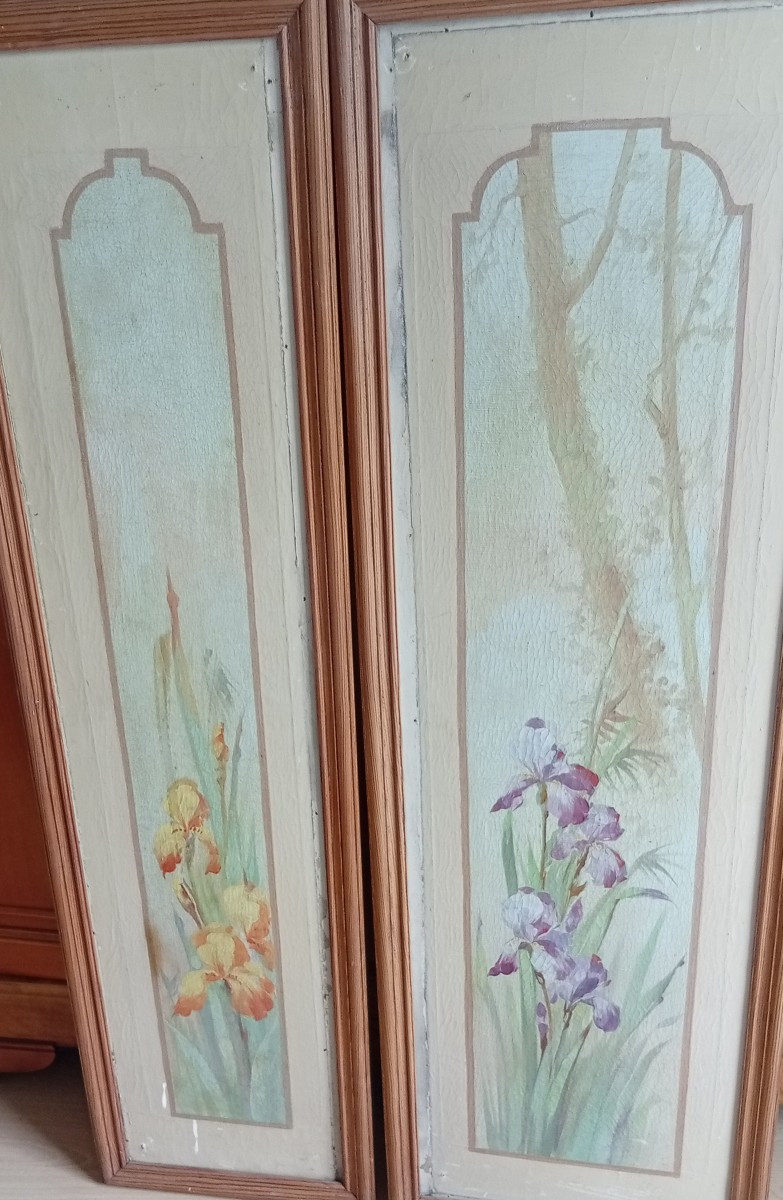 Large Decorative Art Nouveau Paintings In The Mucha Style -photo-4