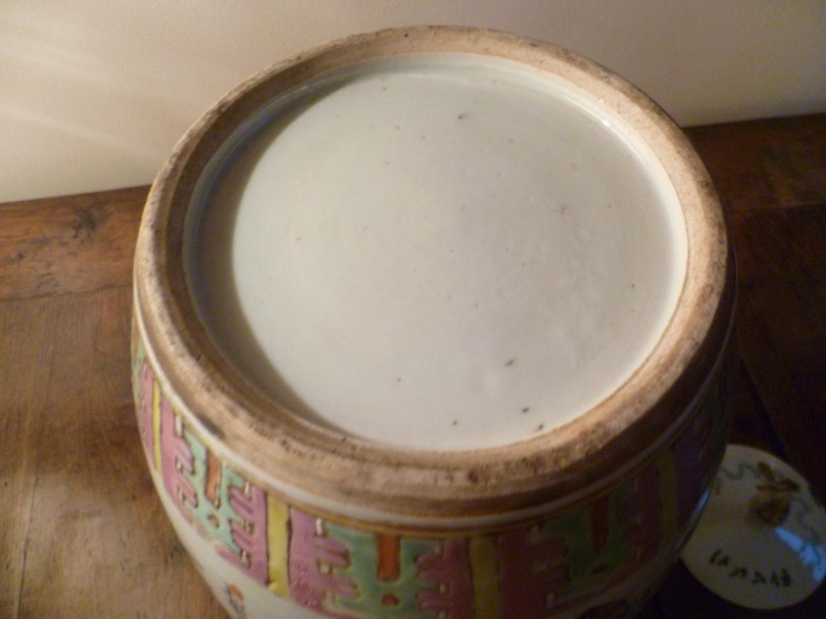  Chine Grand Vase Couvert En Porcelaine Dynastie Qing  -photo-4