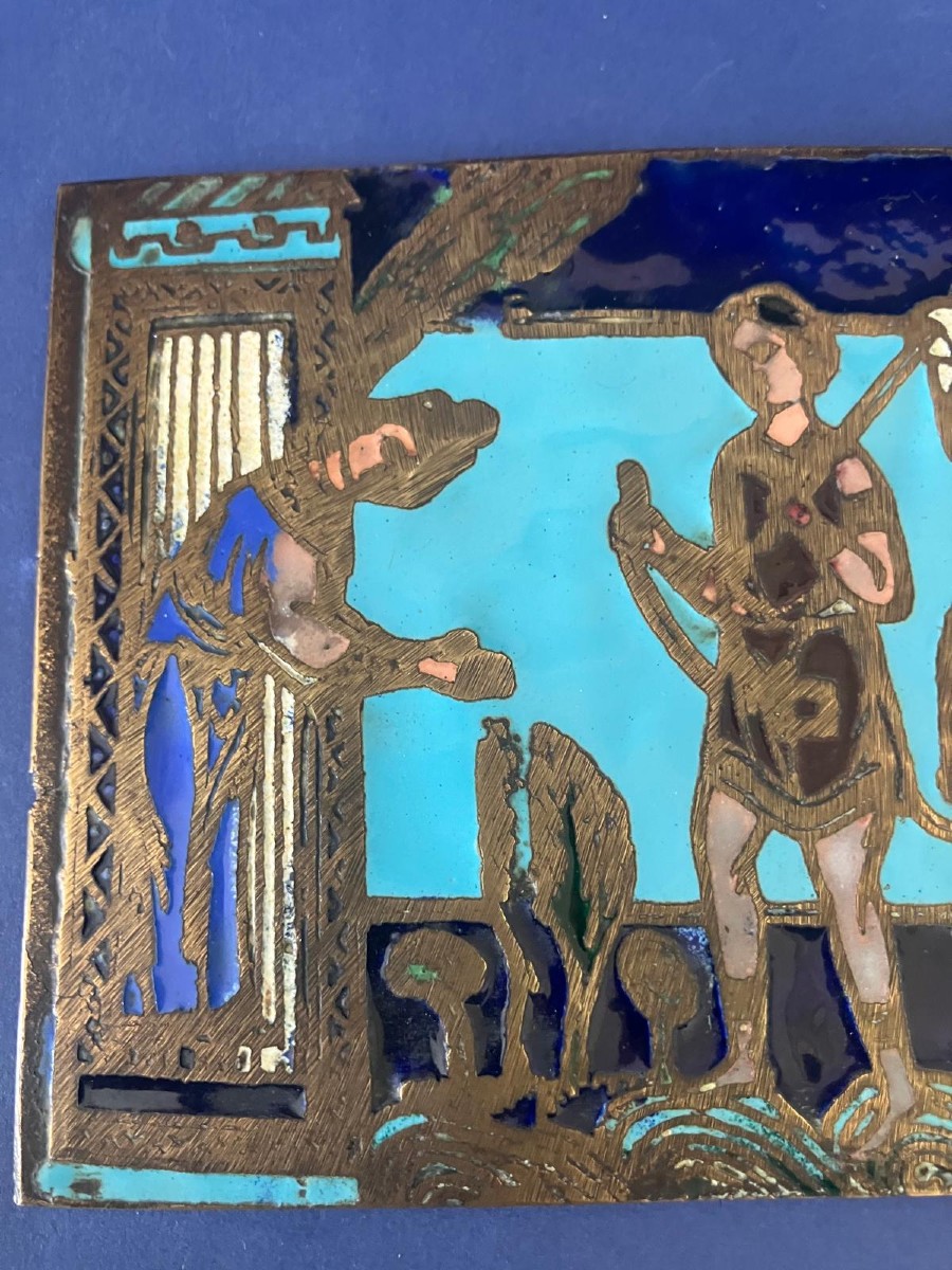 Limoges Enamel Plaque: The Flight Into Egypt -photo-2