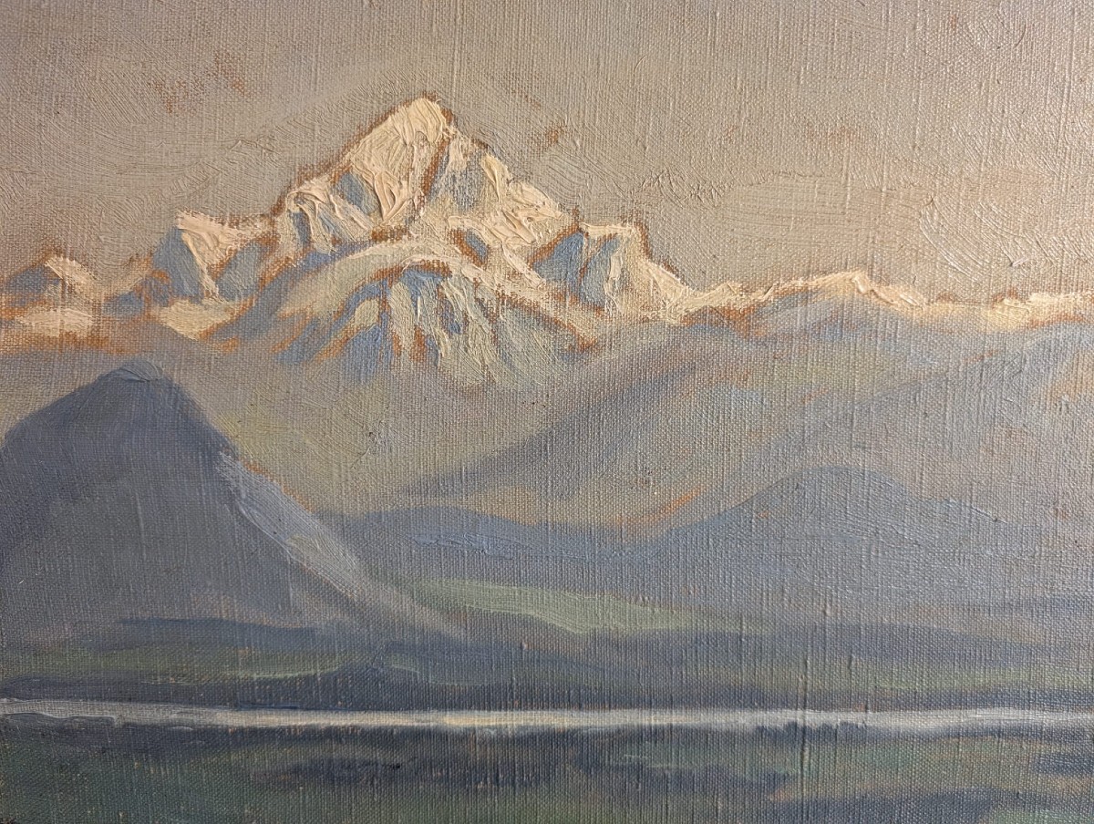 Mont Blanc By Emile Alder, Mountain Painting-photo-4