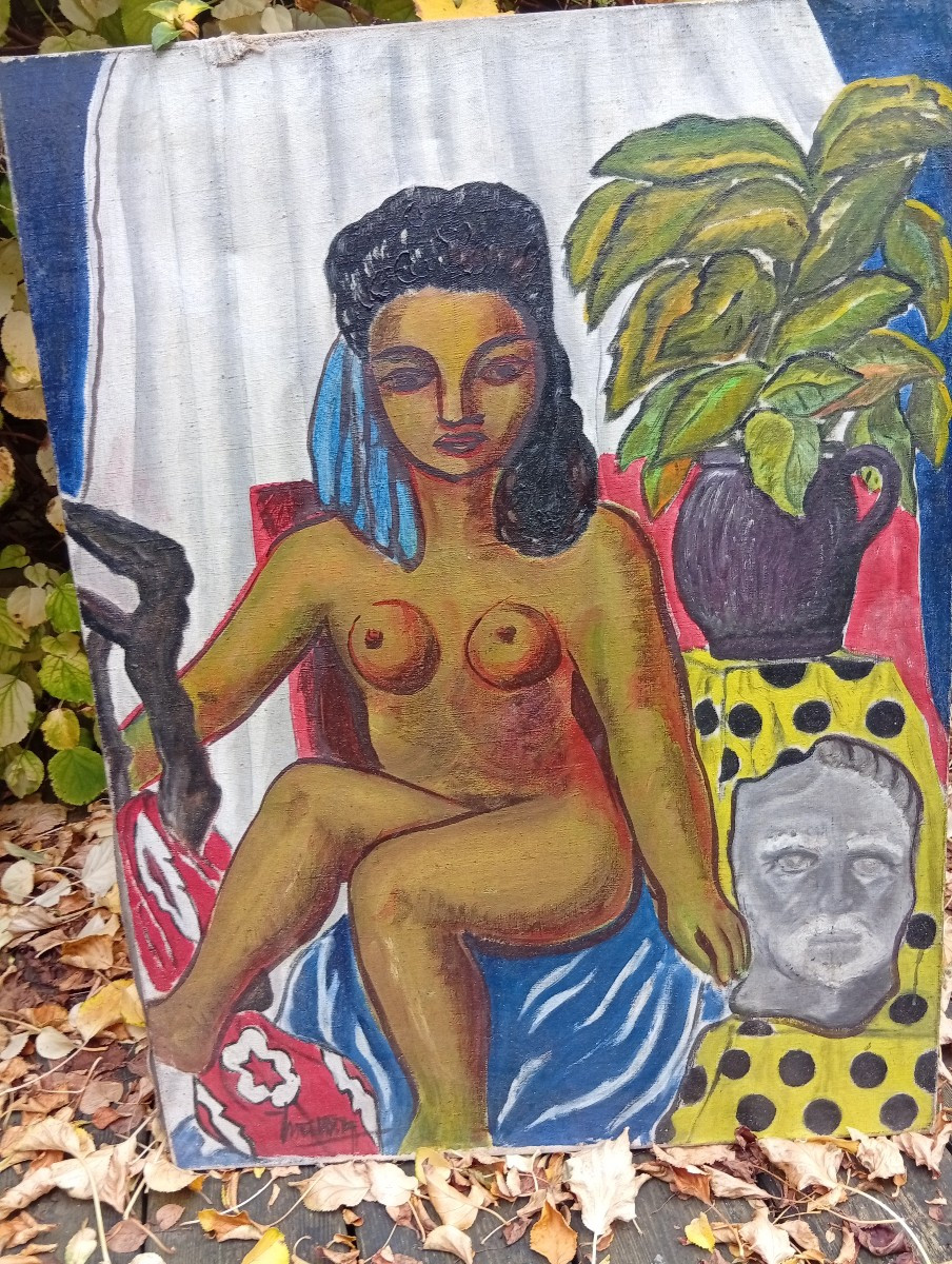 Nu au masque de pierre dans le goût de Matisse -photo-2