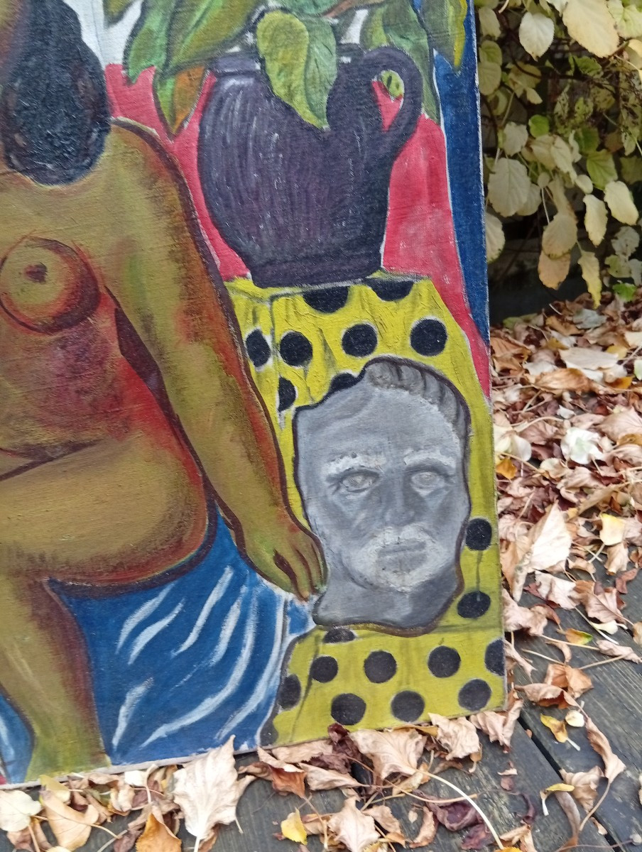 Nu au masque de pierre dans le goût de Matisse -photo-3