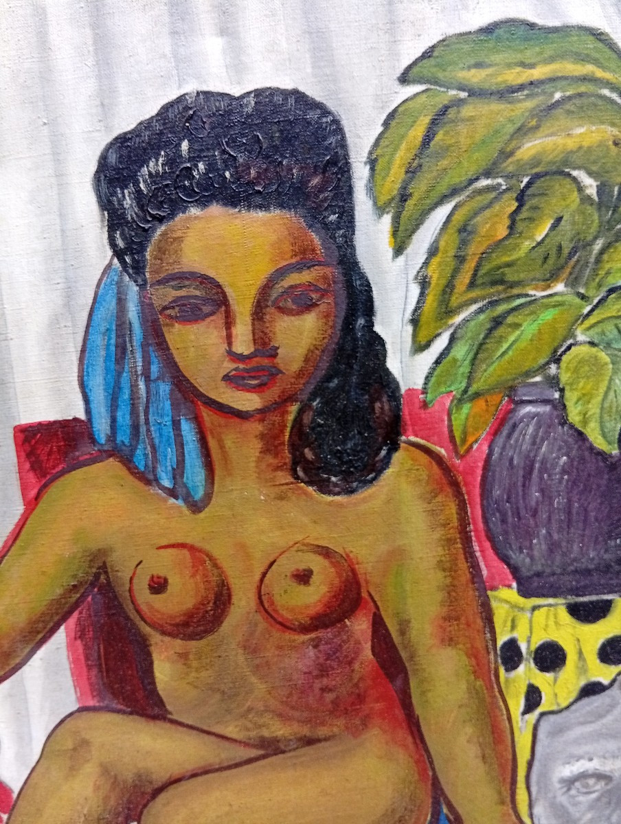 Nu au masque de pierre dans le goût de Matisse -photo-4