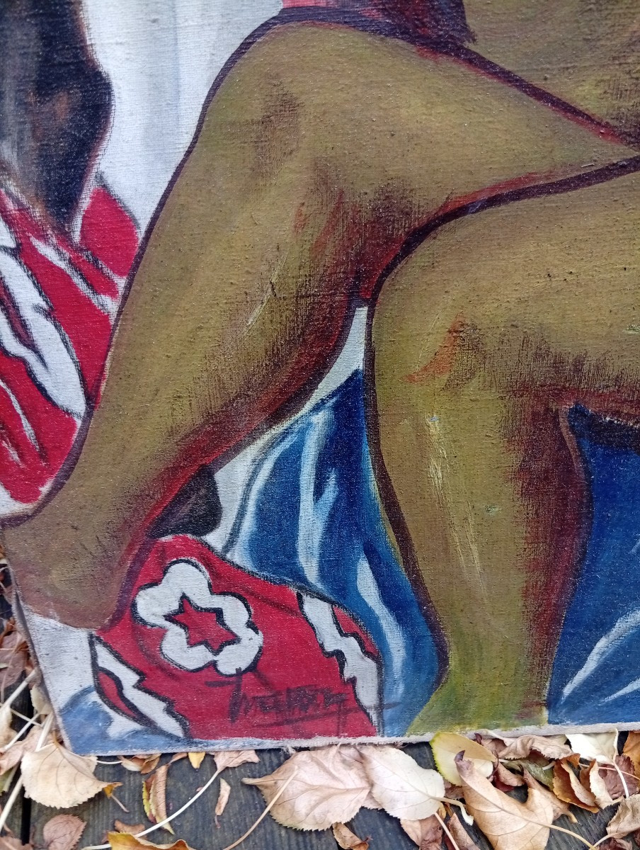 Nu au masque de pierre dans le goût de Matisse -photo-1