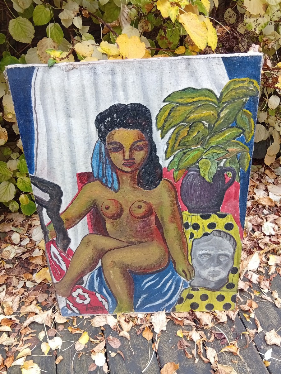 Nu au masque de pierre dans le goût de Matisse 