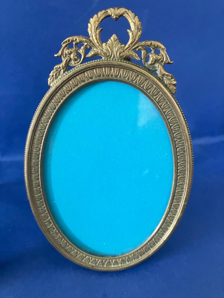 Paire de petits cadres en bronze doré -photo-2