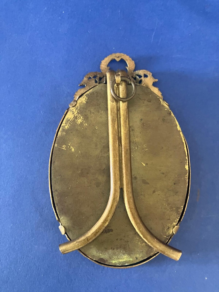 Paire de petits cadres en bronze doré -photo-4