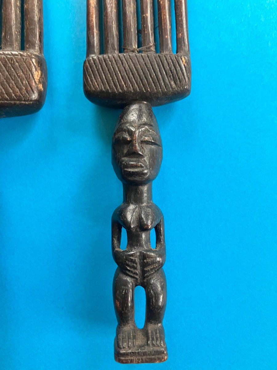 Paire de peignes africains Art Premier -photo-3