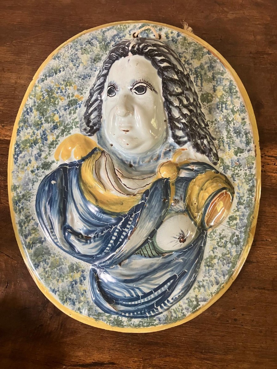 Plaque en faïence de Castelli Sainte Agathe de Catane 