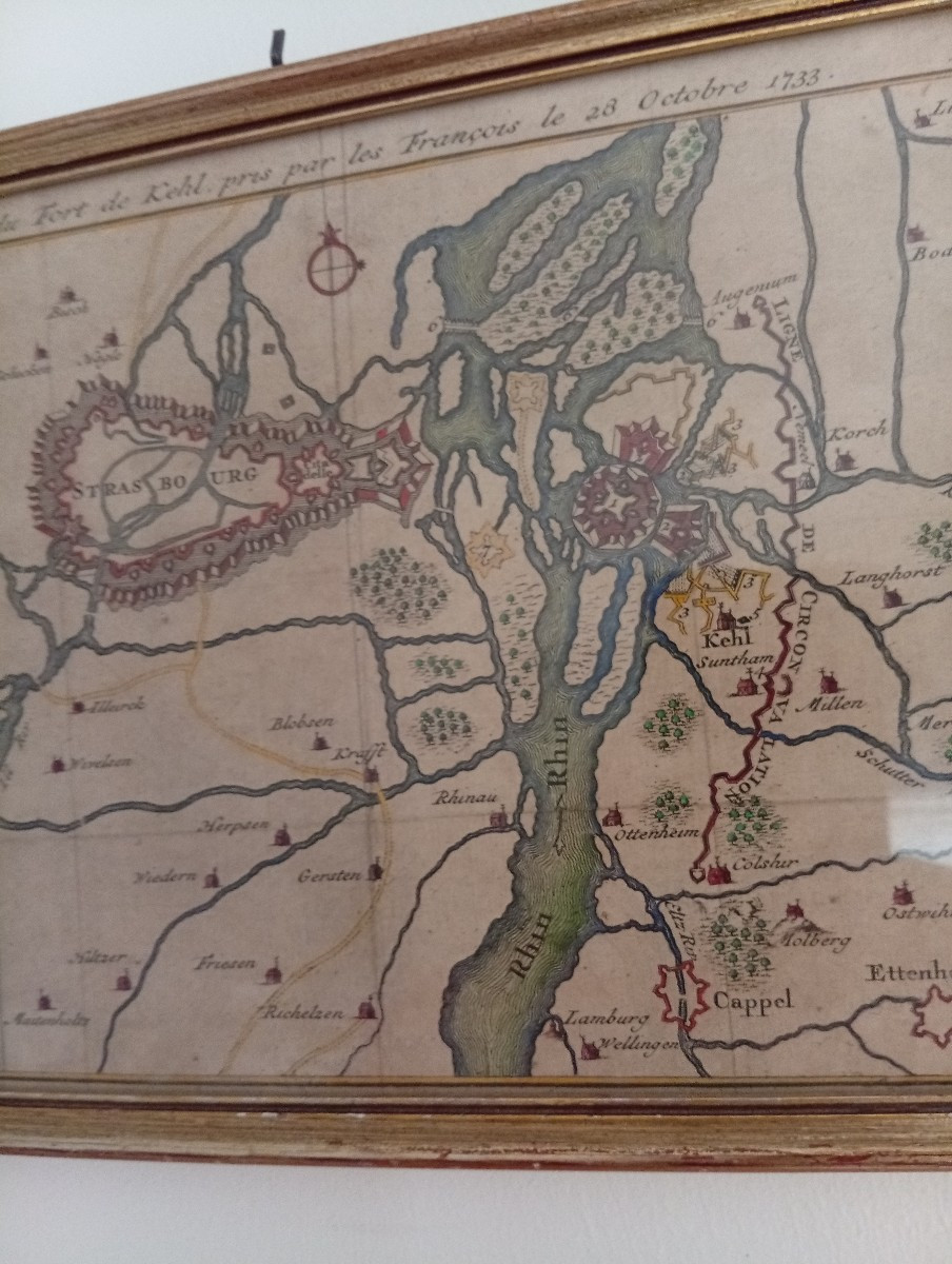 Carte géographique siège du fort de Kehl 1733-photo-3