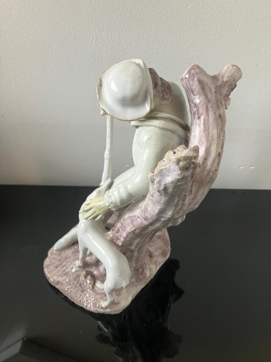 Chasseur et son chien Faience de Saint-Amand-les-Eaux-photo-4